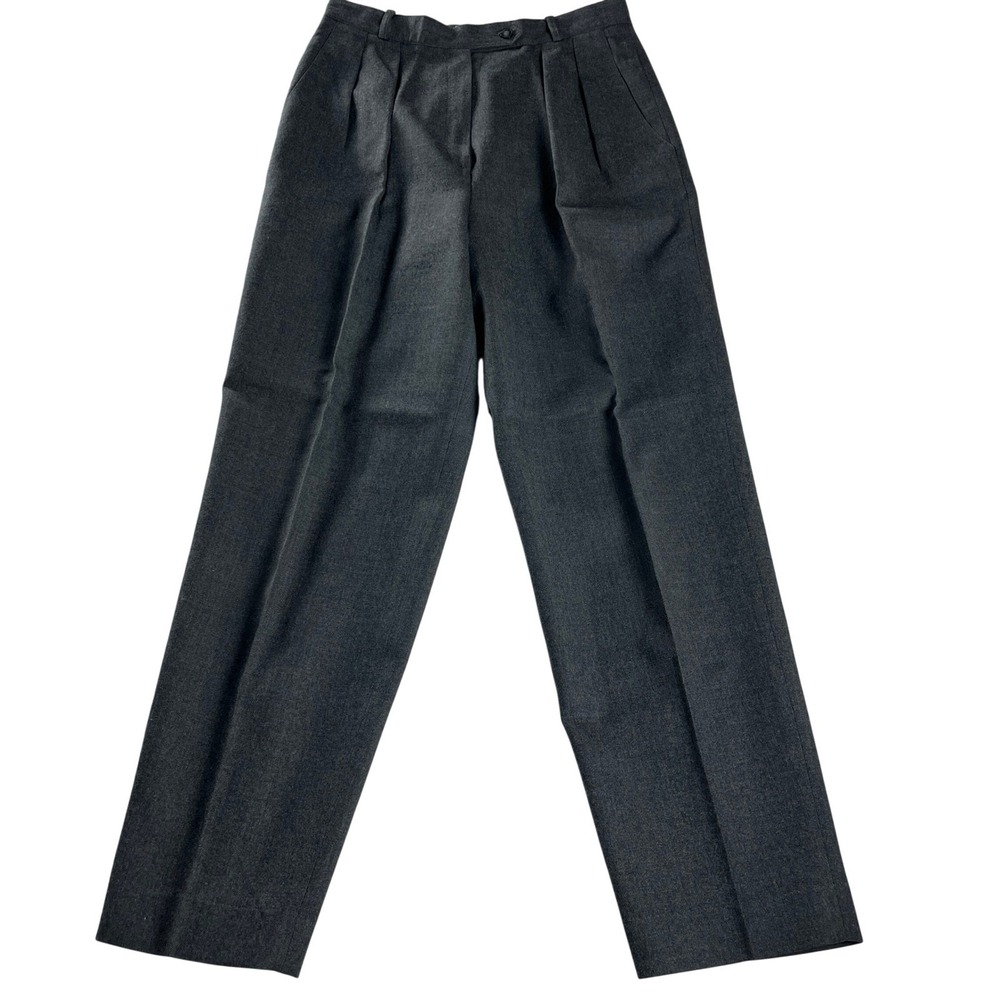 Vintage 90s Jones New York Wool Pleated Dress Pants Gray 14